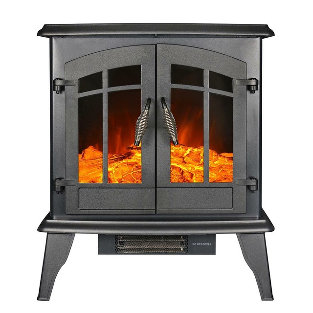 Electric Fireplace 1500w 23x21x13in Freestanding Heater Wood Burning Effect