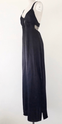 Zara Satin Lace Backless Maxi Dress with slits size Medium | eBay