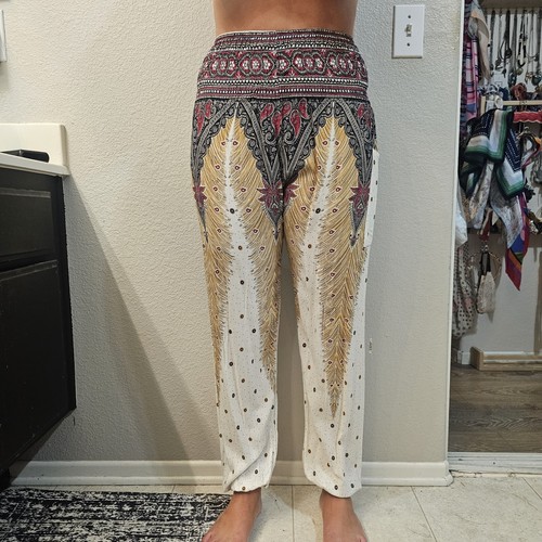 Women's White, Red, Tan And Black Harem Pant Fits Like A Small/Medium - Picture 7 of 12