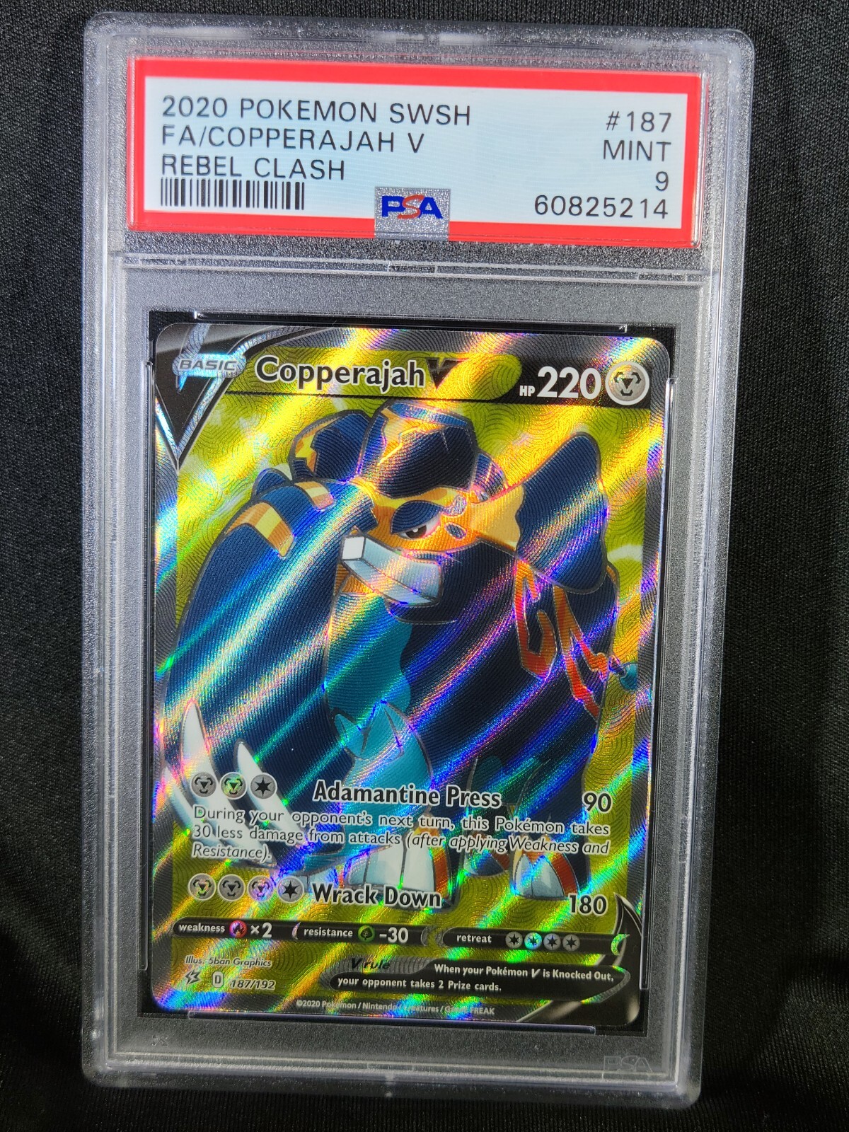 Copperajah V Pokemon Rebel Clash Full Art Ultra Rare 187/192 PSA 10 GEM MINT