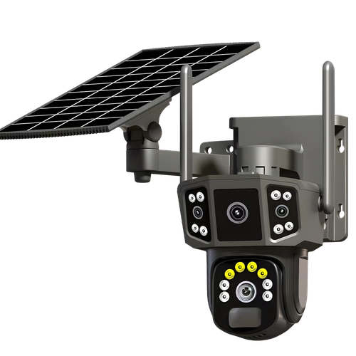 HD 1080P Wireless Outdoor Solar Security Camera Dual Lens WIFI PTZ CCTV V380