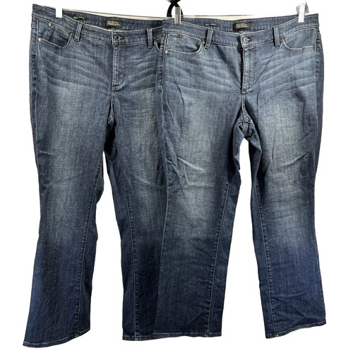 Jeans Talbots 5 Poches Crop Taille 2P - Denim Avec Boutons Métalliques - Occasion TB