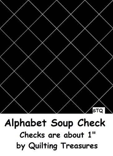 Alphabet Soup Tossed images cotton quilt fabric QT fabric Gnome Animals on Black - Picture 10 of 12