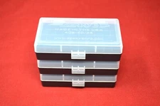 3 x AMMO BOXES CLEAR 50 Round 40 S&W / 45 ACP - FREE SHIPPING