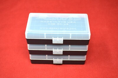 3 x AMMO BOXES CLEAR 50 Round 40 S&W / 45 ACP - FREE SHIPPING