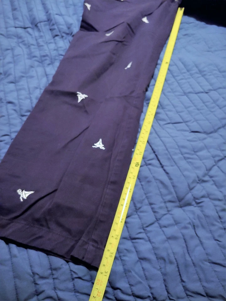 Pantalones chinos ajustados Claiborne Critter medianos para hombre veleros - azul marino - 32x32 Foto 3 de 4