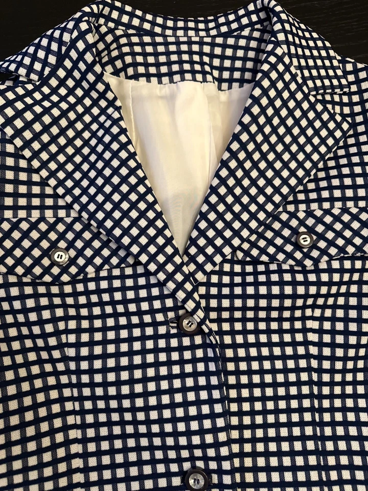 David Crystal Fashion Womens Checkered Blazer Jacket Size 14 - Imagem 3 de 4