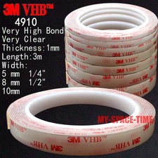 3M VHB 4910 Double-sided Clear Transparent Acrylic Foam Adhesive Tape Long 3M