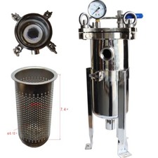 1" NPT In/Outlet 304 Stainless Steel Bag Filter Water Filter with Safety Release