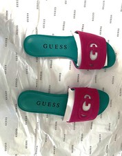 Guess Women's Pink Green Tashia3 Flip Flops Size 8M Brand New Without Box