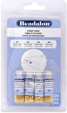 Beadalon Crimp Tube Assorted Sizes Variety Pack Gold Color - 600 pcs,