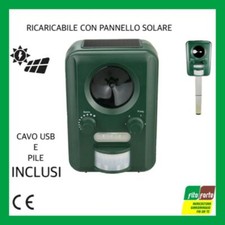 REPELLENTE AD ULTRASUONI PER ANIMALI RICARICABILE CON PANNELLO SOLARE ALLONTANA 