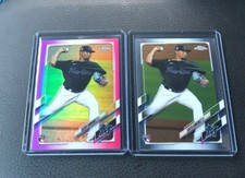 2021 Topps Chrome Sixto Sanchez Rookie Pink Refractor & Base 
