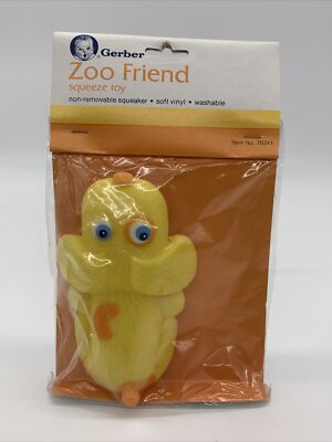 VINTAGE NOS Gerber Zoo Friend Squeeze Toys with Squeaker Dog Baby Soft Vinyl