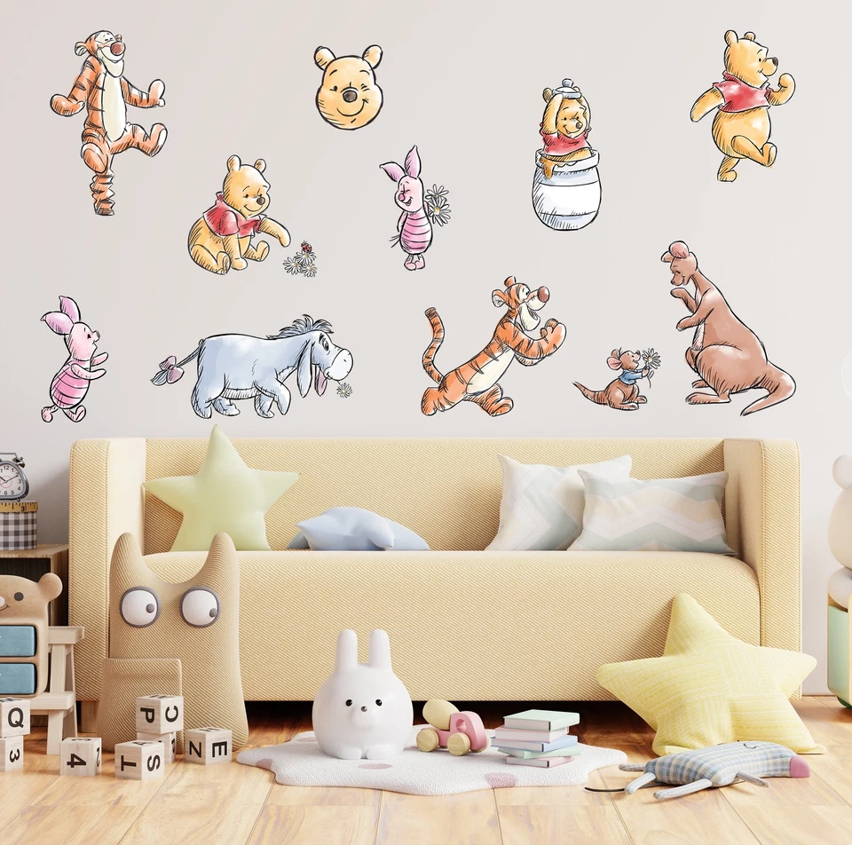 Winnie The Pooh Characters Set Wall Sticker Decal Kids Decor Art Kids WTP26 - Image 2 of 3