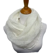 Cejon  Womens Scarf Infinity Loop Crepe Ivory
