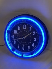 Electric Blue Neon Wall Clock 11