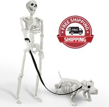 Decoraci n de Halloween Esqueleto Humano y Perro con Luz 36" Interior/Exterior