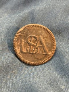 Revolutionary War USA Intertwined “USA” Pewter Coat Button