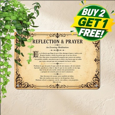 Baroque Scroll Scripture Text Poster Metal Sign Retro Living Room Wall Decor