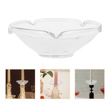  3PCS Candle Drip Protector: Glass Candlestick Holder Bobeches - Round Taper