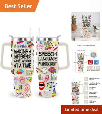 40 Oz Speech Language Pathologist Tumbler Cup Speech Therapy Gift SLP Gifts S...
