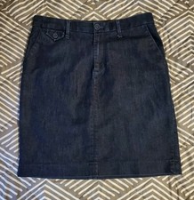 Banana Republic Womens 6 Dark Blue Denim Skirt, pencil, City Preppy