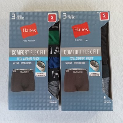 2 Hanes Men's S Small Comfort Flex Fit Total Support Pouch Trunks 3-Packs
