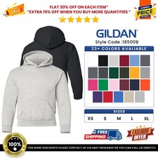 Gildan G185B Youth Cotton/Polyester Heavy Blend Long Sleeve Hooded Sweatshirt