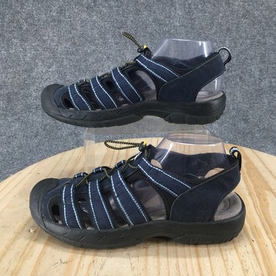 Everest Sandals Mens 9 M Salton Sporty Closed Toe Fisherman Navy Blue Fabric