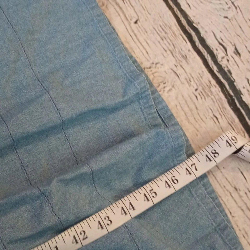 Maxi Vestido LL Bean Vintage Años 90 Azul Algodón Cambray Corbata Cintura Modesto 4 Foto 4 de 4