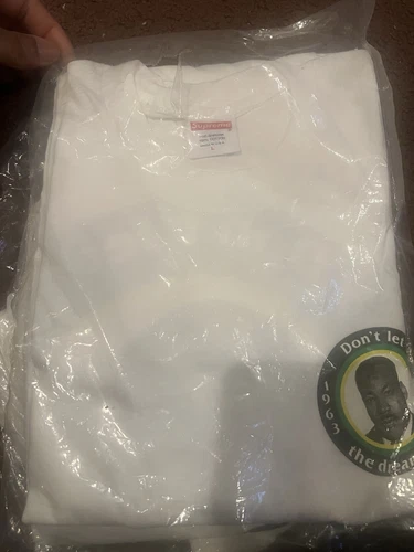 Tee shirt Supreme MLK "Ne laissez pas mourir le rêve" SS18 Blanc