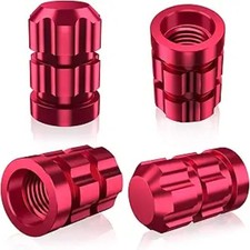 Tire Valve Stem Caps 4 Pack - Rustproof  Fade Resistant Metal Tire Caps, Univer