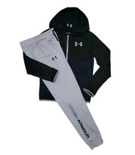 Under Armour Youth Large Gray/Black Fleece Full-Zip Hoodie Pants Outfit