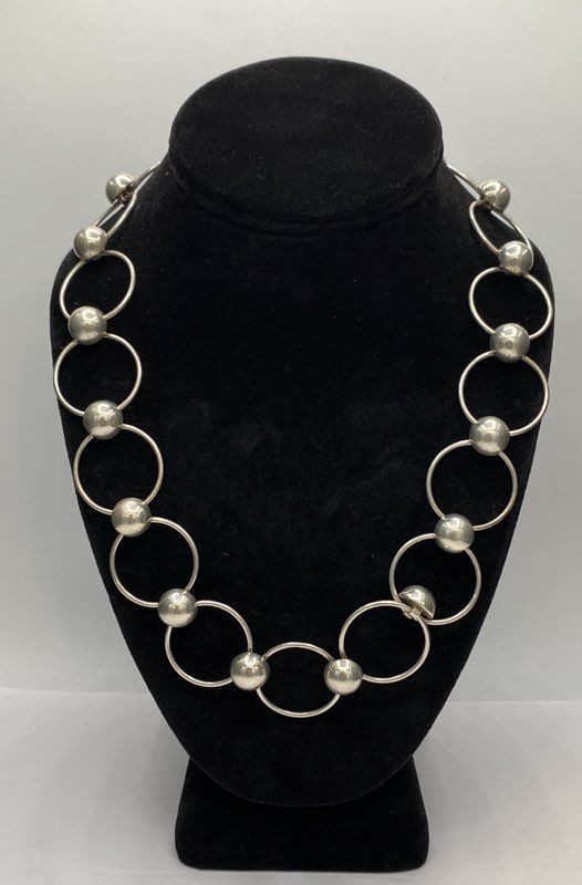 925 Sterling Silver Interlocking 21" Necklace 63.… - image 1
