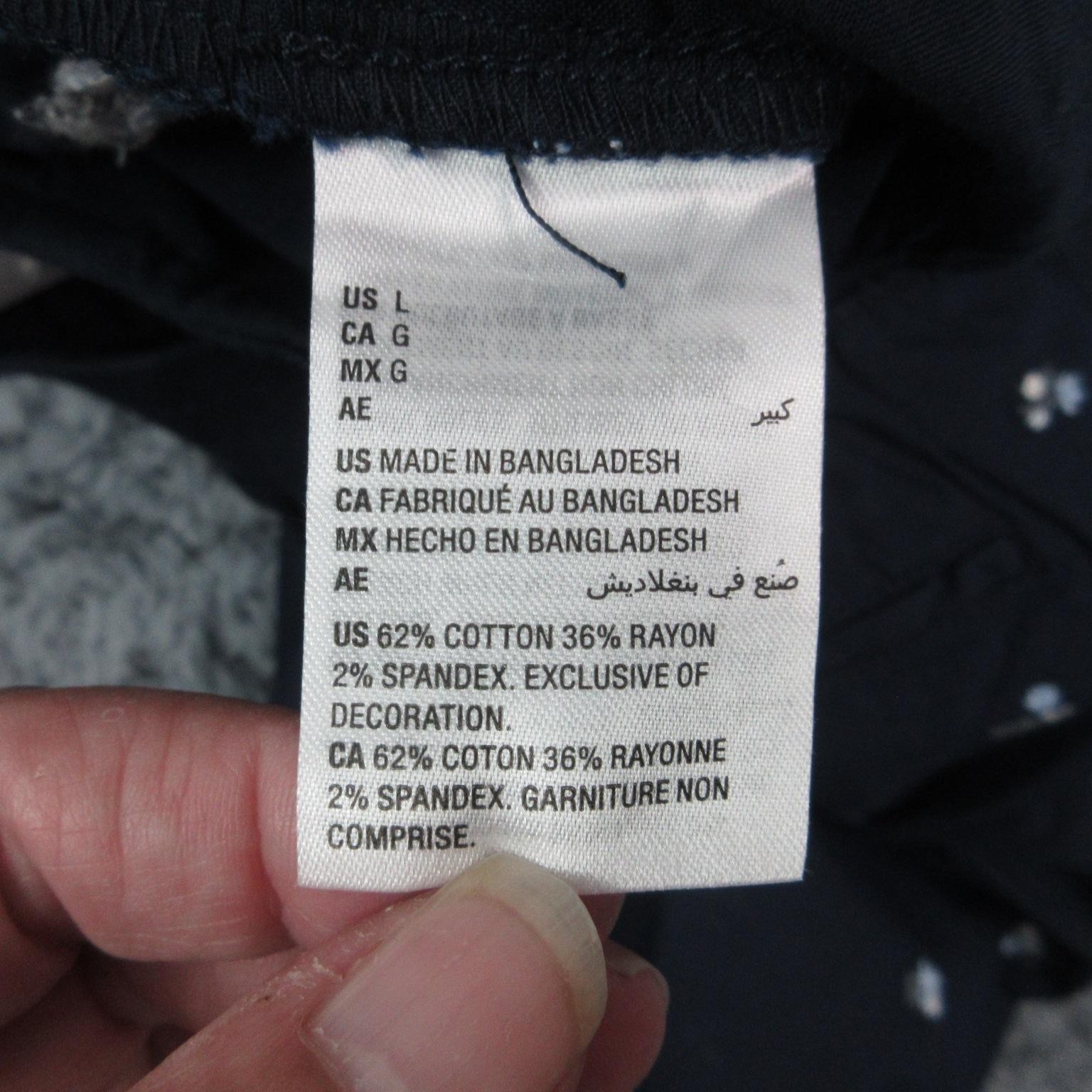 Style & Co Twill Tape Pant Womens Large Blue Cropped Straight Floral 33x25* NWT