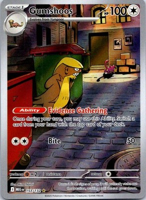 Gumshoos Illustration Rare ME01: Mega Evolution 153/132 NM