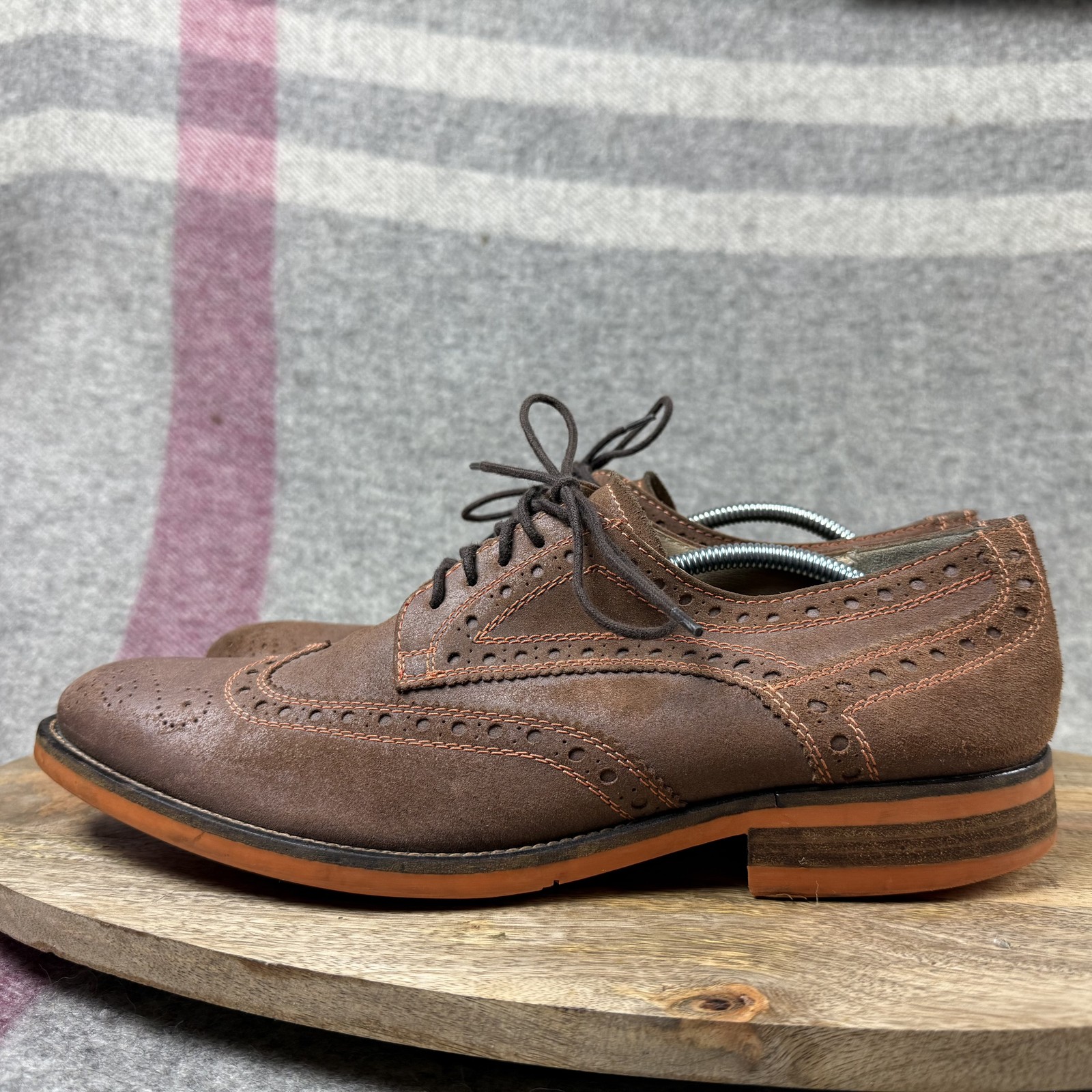 SAOLA Scarpe eleganti Donald Pliner Emeri 120 Oxford a coda di rondine da uomo taglia 11 5 scamosciate brogue