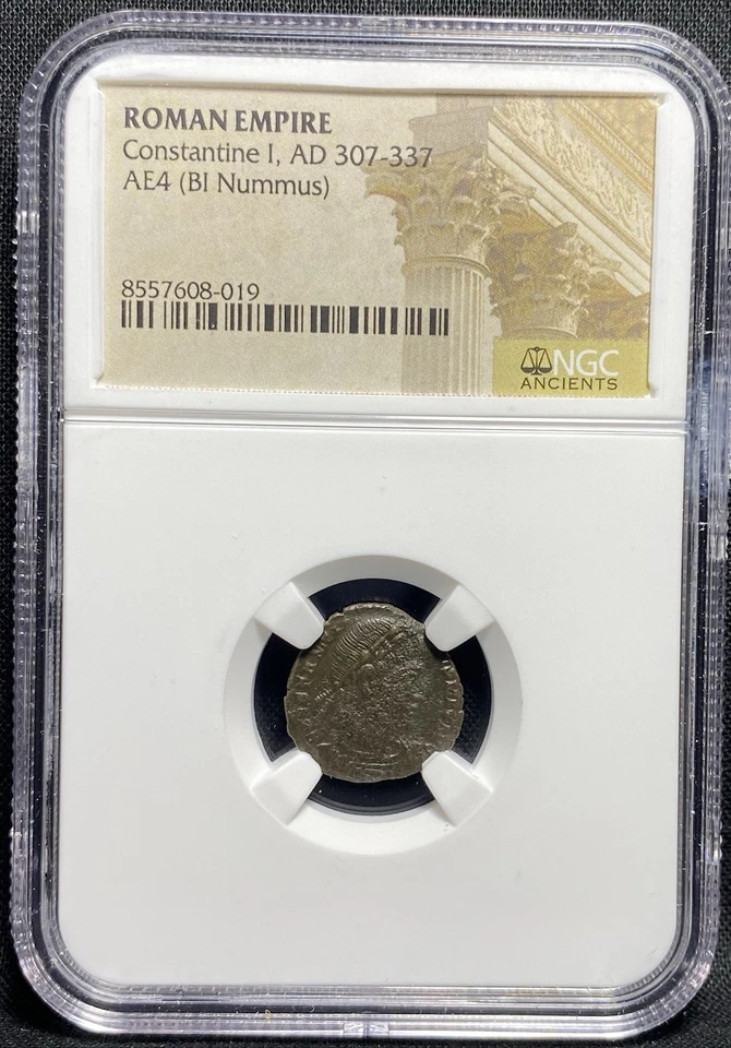 Constantine I the Great 307-337 AD, Roman Empire AE3/4 Bi Nummus Bible Coin, NGC - Image 2 of 4