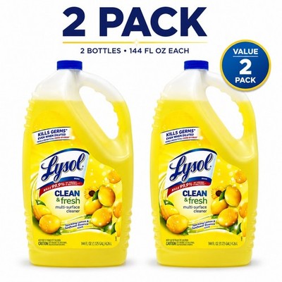Lysol Multi Surface Cleaner 144oz Lemon Disinfectant Kills 99.9% Germs 2 Pack