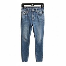American Eagle Mom Jeans Womens 00 Short Medium Wash High Rise Stretch Denim