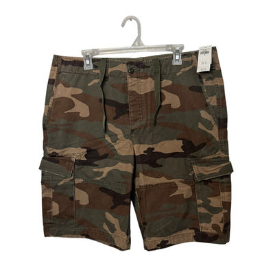 Abercrombie Fitch Camo Cargo Shorts Mens 38 Drawstring Baggy
