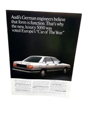 1983 Audi 5000 Luxury Car Print Ad Authentic Vintage Porsche Audi Advertising