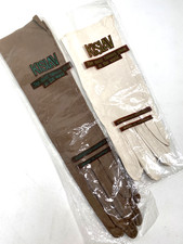 1950s KISLAV FRENCH KID LEATHER GLOVES two pairs brown and white MADE IN FRANCE