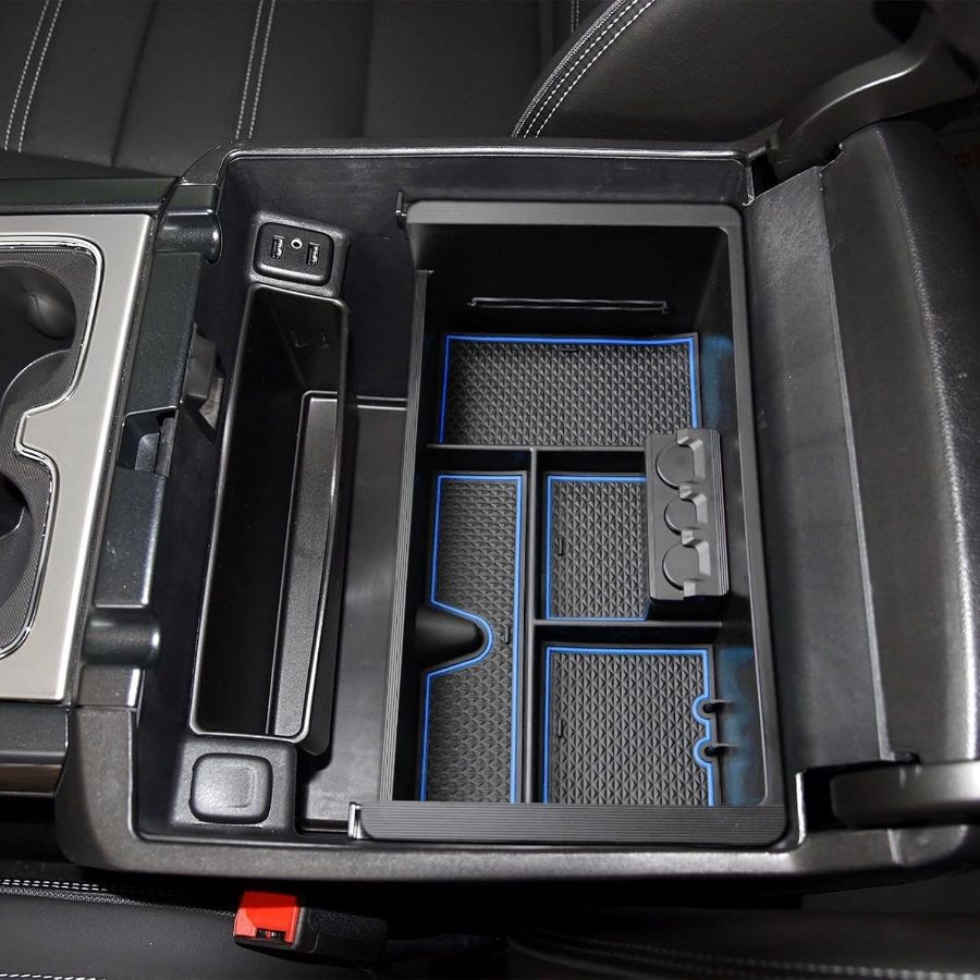 Center Console Organizer Tray Compatible with Accessories Armrest Storage Blue