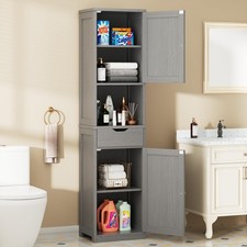 Tall Bathroom Storage Cabinet with Freestanding Adjustable Shelves