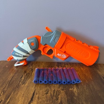 NERF Fortnite Super Flare Blaster Orange Gray w 10 Darts Toy Gun