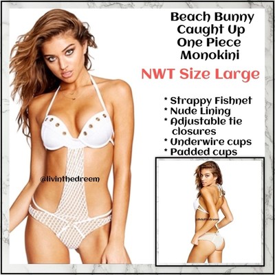 NWT Beach Bunny Caught Up One Piece Monokini SZ L $200