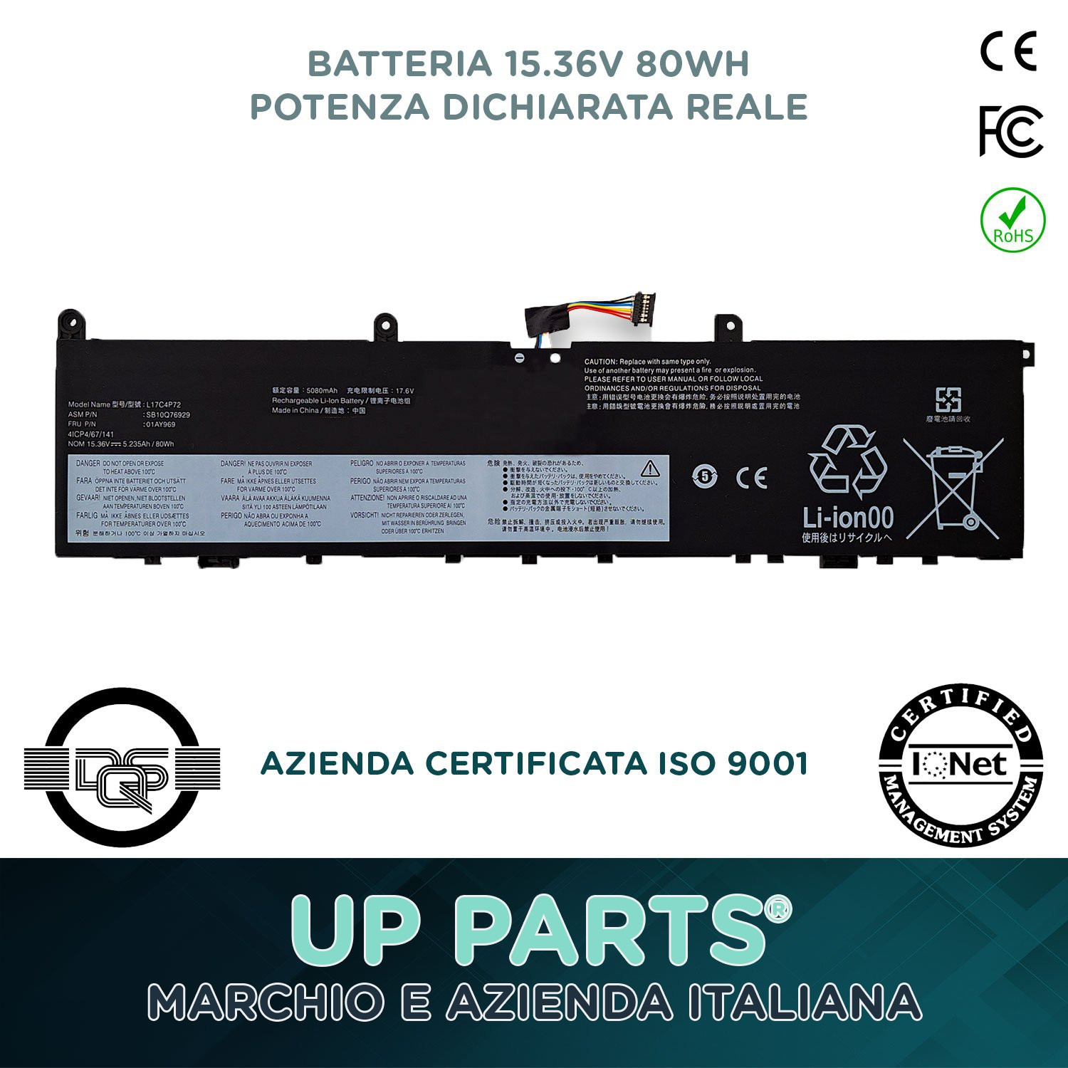 Nuova Vita al tuo Laptop: Batteria Lenovo L17C4P72 80Wh 5B10W13898
