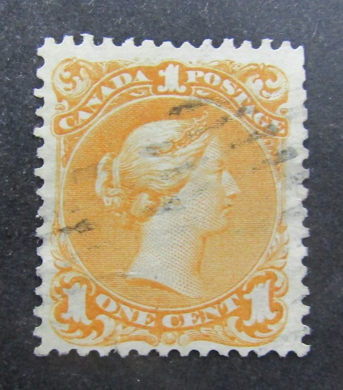 nystamps Canada Stamp # 23 Used $500 Yellow Orange       L24x042
